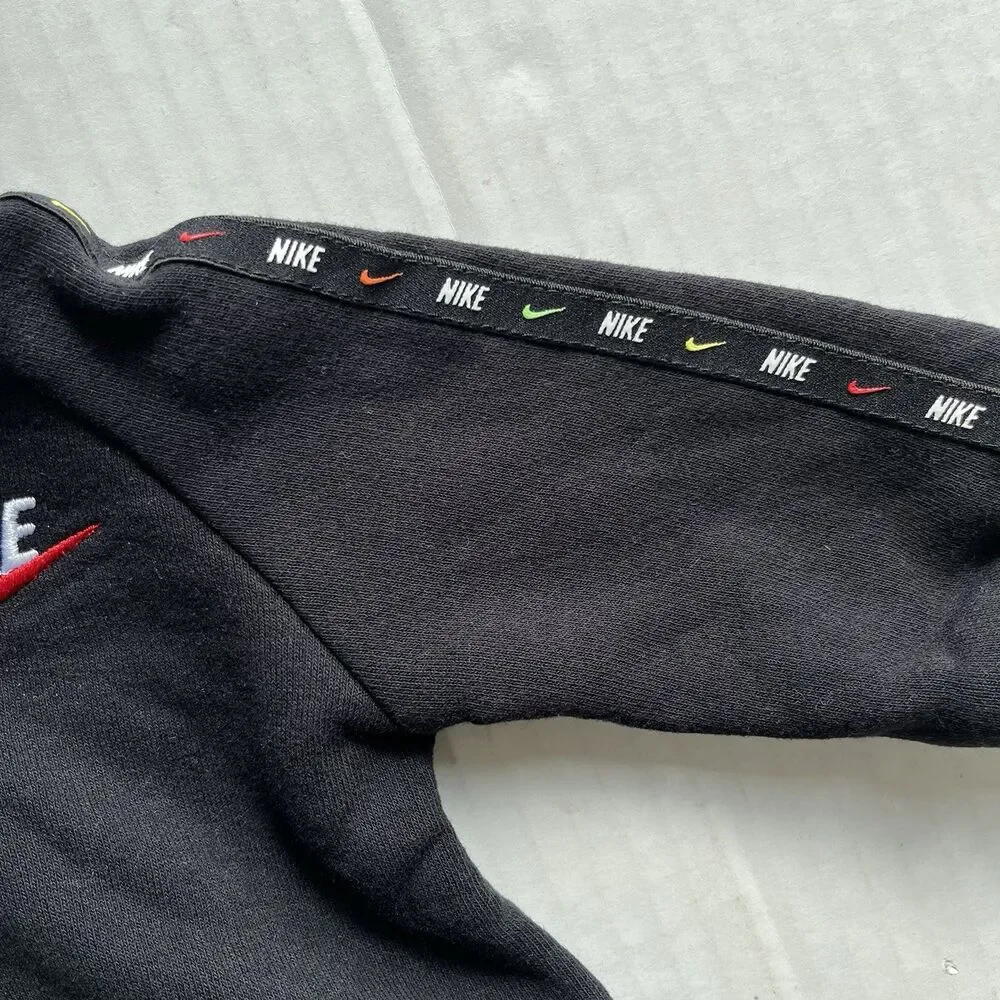 Nike Swoosh Baby 0-3 Months One Piece Hooded Coverall Full Zip Black 3M